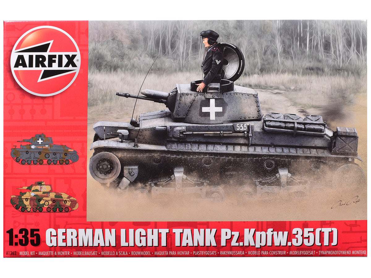 Level 2 Model Kit German Pz.Kpfw.35(t) Light Tank with 2 Scheme Options 1/35 Plastic Model Kit by Airfix-0