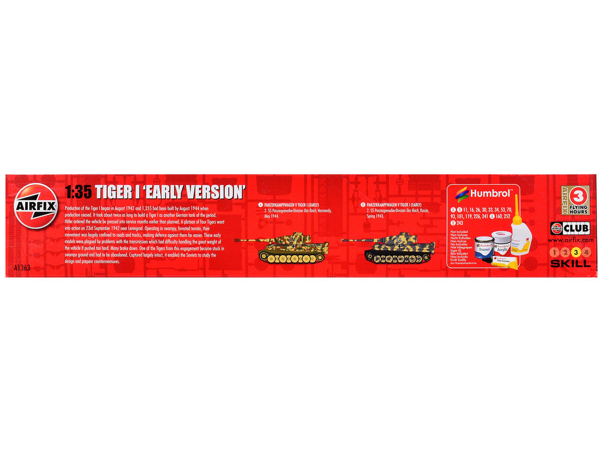 Level 3 Model Kit German Tiger I "Early Version" Tank with 2 Scheme Options 1/35 Plastic Model Kit by Airfix-2