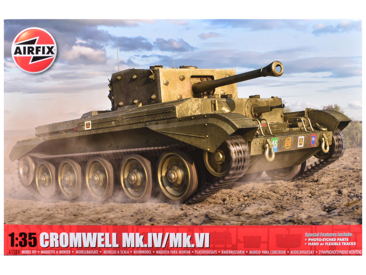Level 3 Model Kit Cromwell Mk.IV / Mk.VI Cruiser Tank with 2 Scheme Options 1/35 Plastic Model Kit by Airfix-0