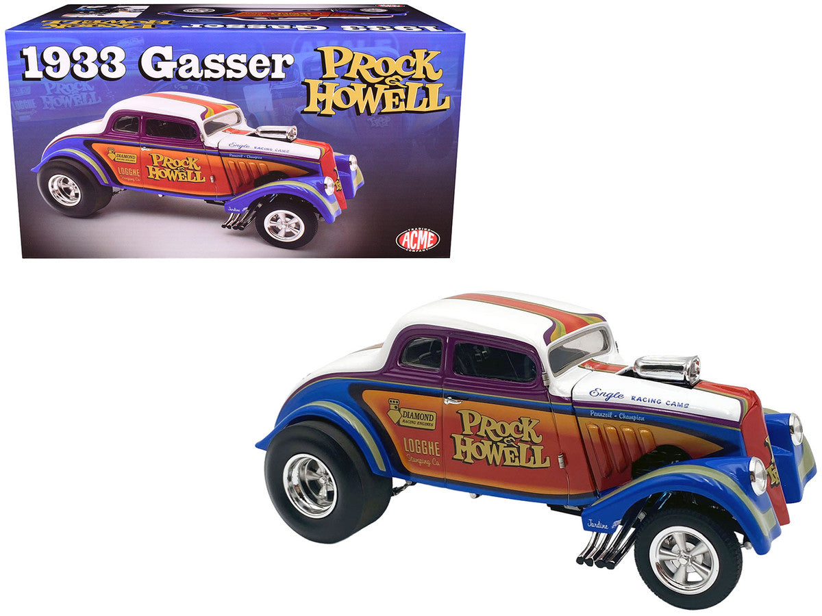 1933 Gasser "Prock & Howell - F Troop" Blue and White with Stripes Limited Edition to 348 pieces Worldwide 1/18 Diecast Model Car by ACME-3