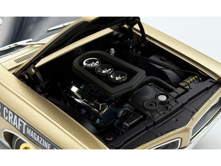 1966 Pontiac GTO "Car Craft Magazine Test Car" Gold Metallic with Black Top and Graphics Limited Edition to 300 pieces Worldwide 1/18 Diecast Model Car by ACME-0