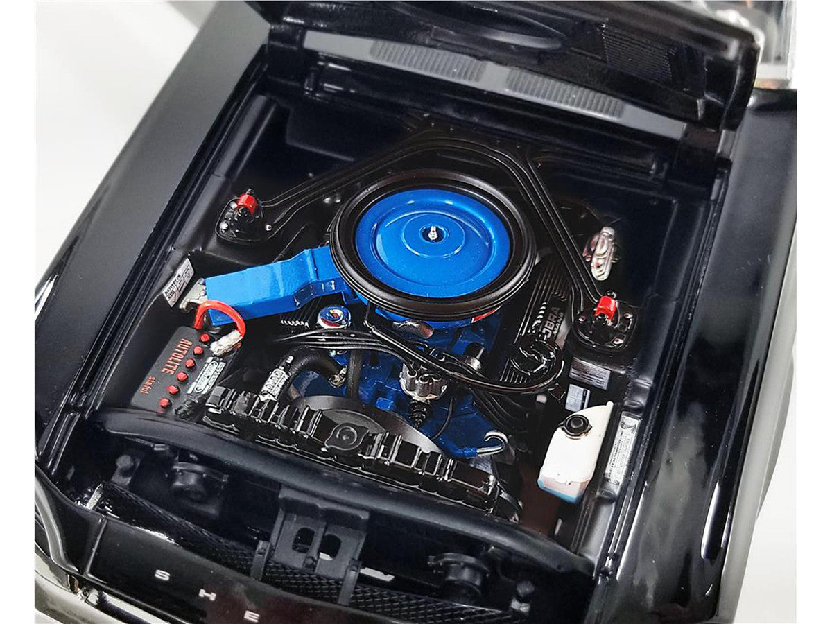 1968 Shelby GT500 KR Convertible Black with White Stripes Limited Edition to 480 pieces Worldwide 1/18 Diecast Model Car by ACME-2