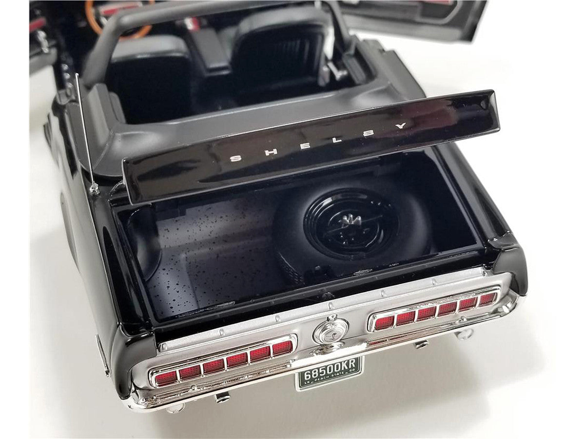 1968 Shelby GT500 KR Convertible Black with White Stripes Limited Edition to 480 pieces Worldwide 1/18 Diecast Model Car by ACME-3