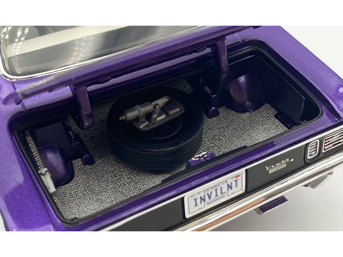 1971 Plymouth Barracuda Violet Metallic and White Limited Edition to 350 pieces Worldwide 1/18 Diecast Model Car by ACME-1