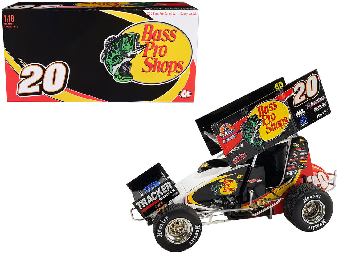 Winged Sprint Car #20 Danny Lasoski "Bass Pro Shops" "National Sprint Car Hall of Fame" 1/18 Diecast Model Car by ACME-0