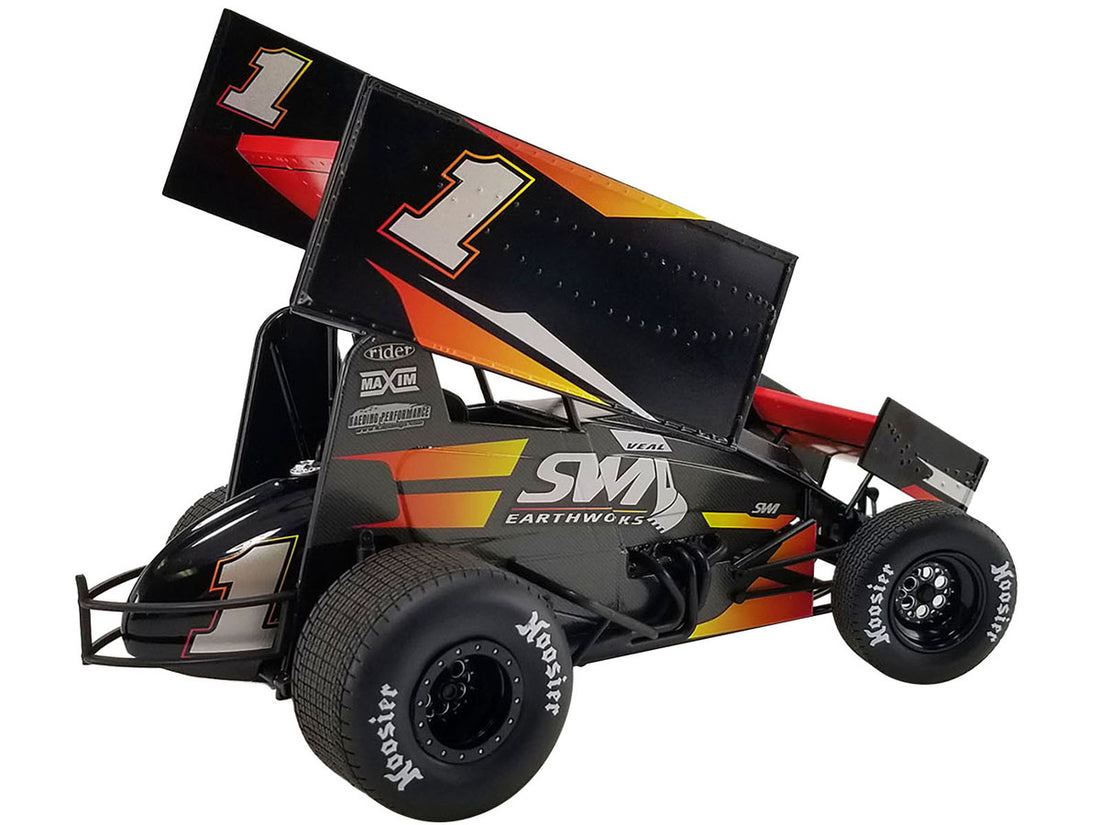 Winged Sprint Car #1 Jamie Veal "SWI Earthworks" SWI Engineering Racing Team (2022) 1/18 Diecast Model Car by ACME-3