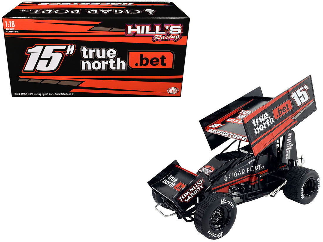 Winged Sprint Car #15H Sam Hafertepe Jr. "True North .Bet" Hill's Racing "World of Outlaws" (2024) 1/18 Diecast Model Car by ACME-3