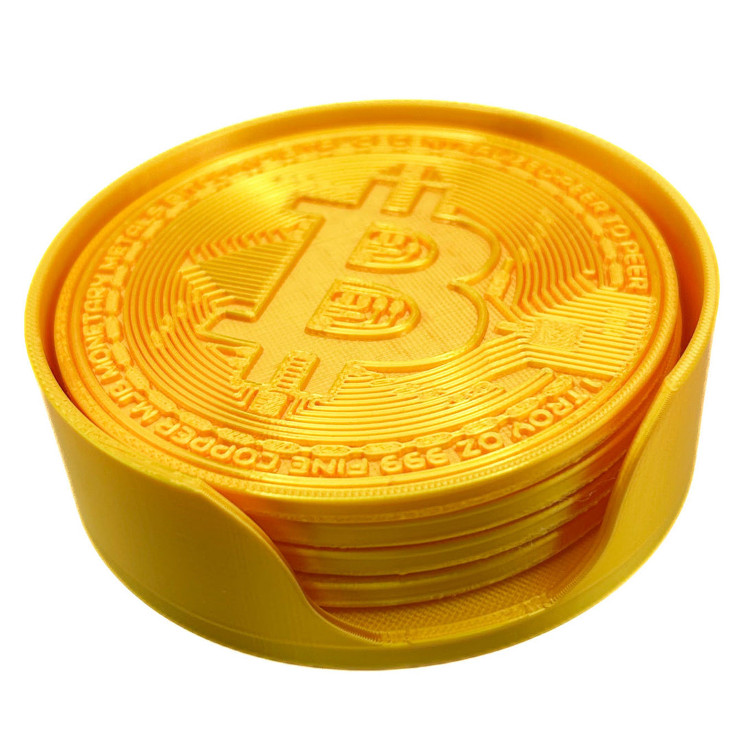 Bitcoin drink coasters by B3 Customs