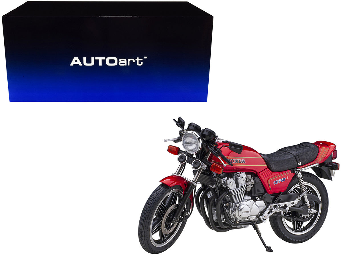 Honda CB750F Motorcycle Red with Helmet "Baribari Legend" (1986) OVA 1/12 Model by Autoart-0