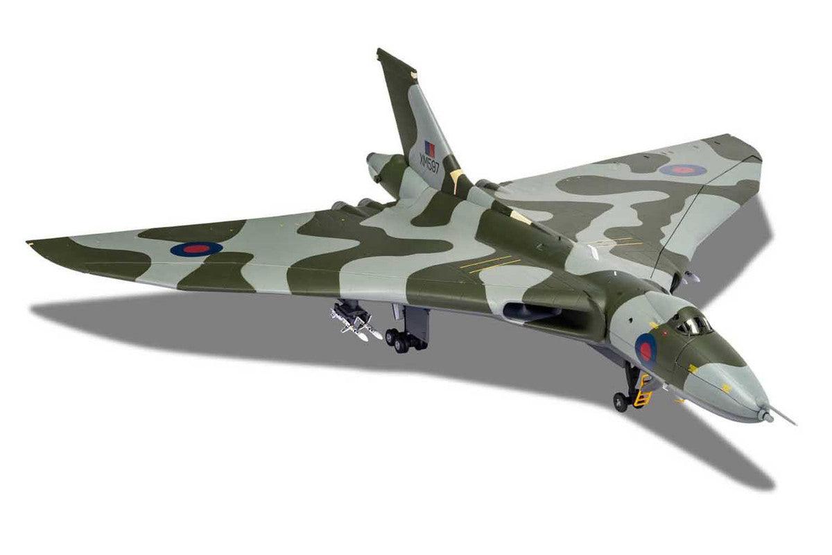 Avro Vulcan B2 Bomber Aircraft "XM597 'Black Buck 6 Shrike Missile Mission Rio de Janeiro Divert Aircraft Falklands War" (1982) British Royal Air Force "The Aviation Archive" Series 1/72 Diecast Model by Corgi-2