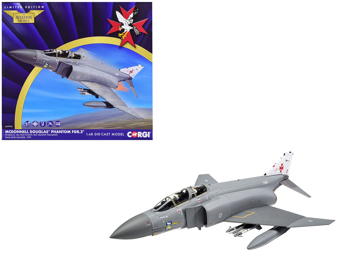 McDonnell Douglas Phantom FGR.2 Fighter Aircraft "#1435 Flight RAF Mount Pleasant Falkland Islands" (1991) Royal Air Force "The Aviation Archive" Series 1/48 Diecast Model by Corgi-0