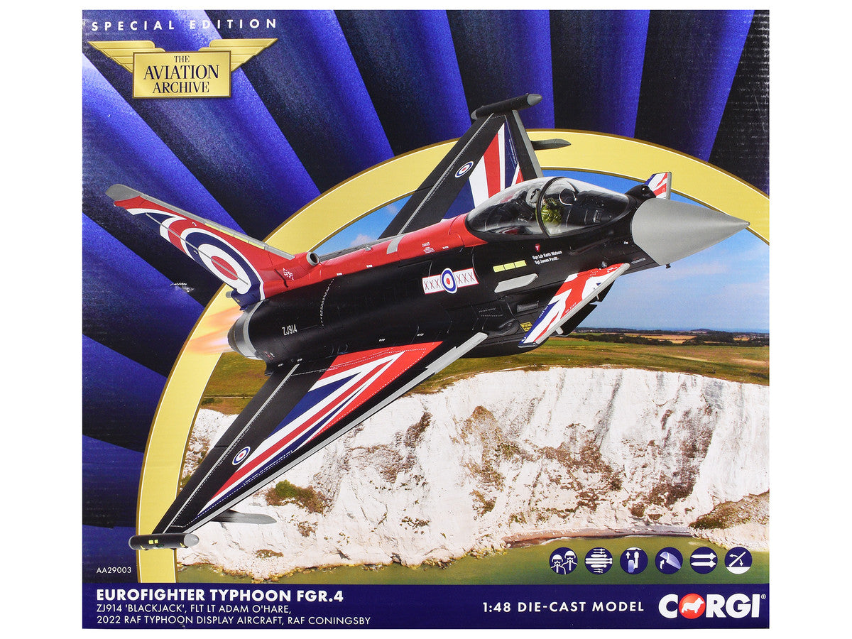 Eurofighter Typhoon FGR4 Aircraft "Blackjack RAF Typhoon Display Aircraft" (2022) British Royal Air Force "The Aviation Archive" Series 1/48 Diecast Model by Corgi-0