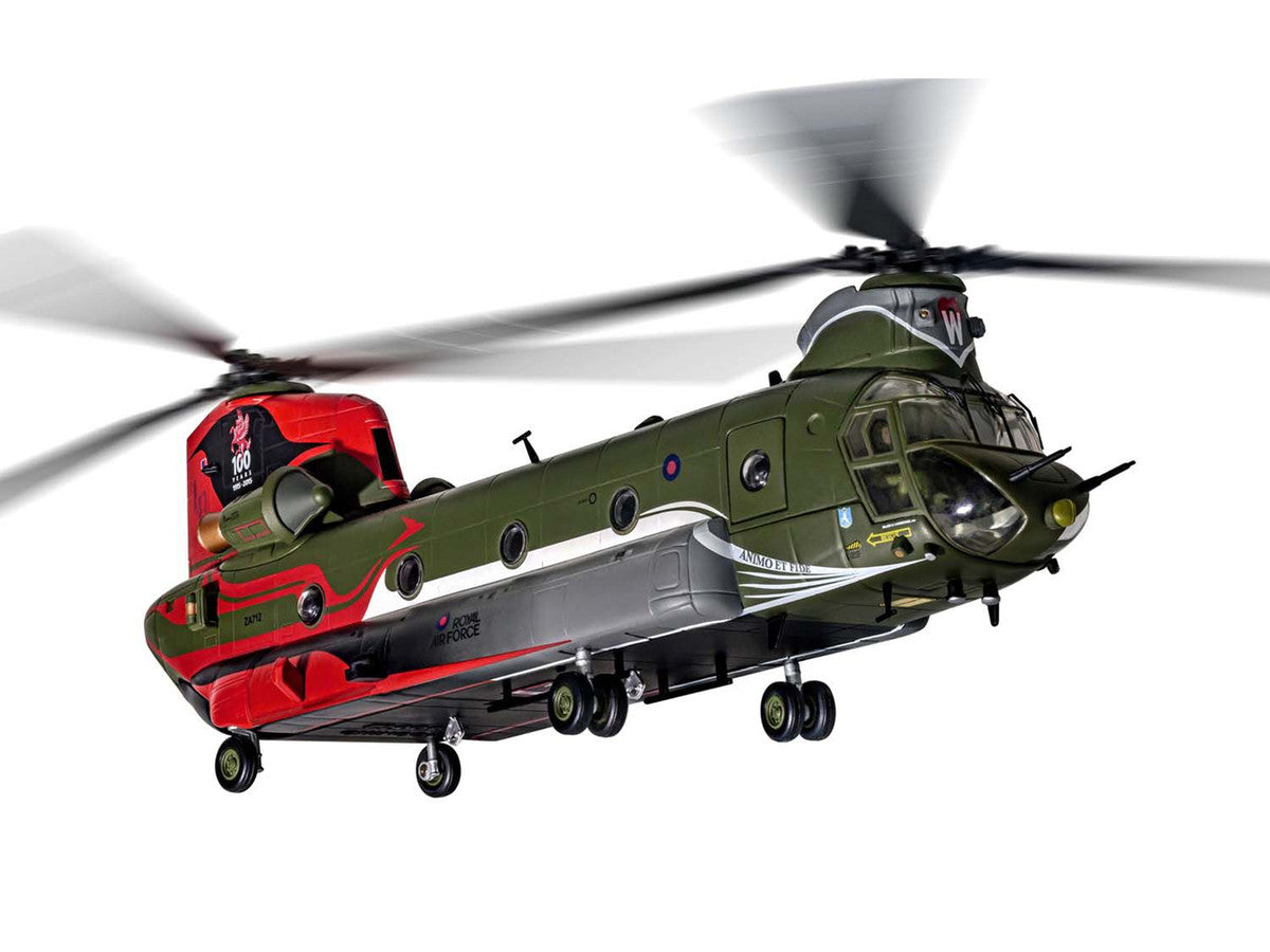 Boeing Chinook HC.4 Helicopter "ZA712 RAF No.18 (B) Squadron 100 Years Anniversary Scheme RAF Odiham" (September 2016) Royal Air Force "The Aviation Archive" Series 1/72 Diecast Model by Corgi-2