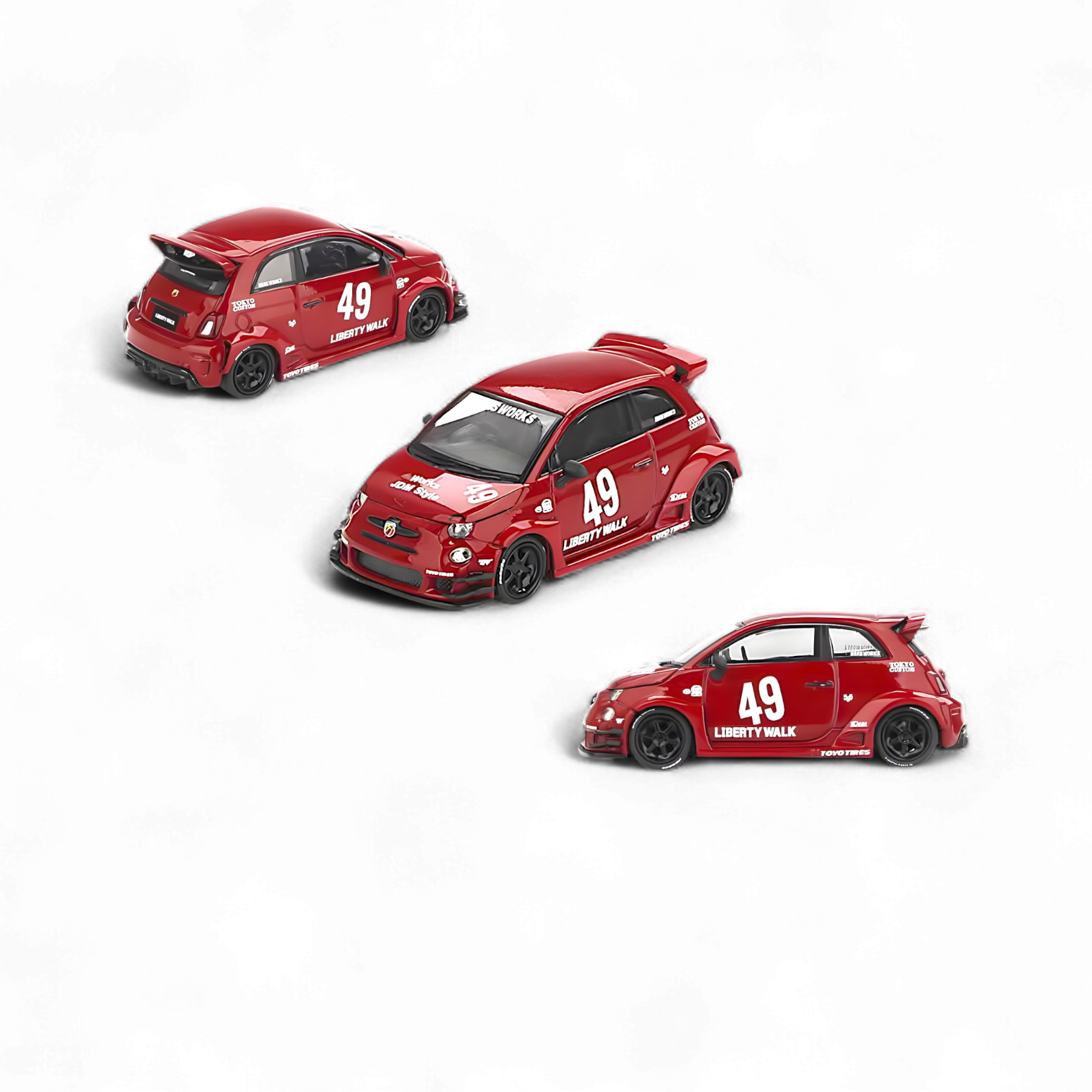 ABARTH 595 Red 1:64 MGT00963 by Mini-GT LB-WORKS x Abas Works 