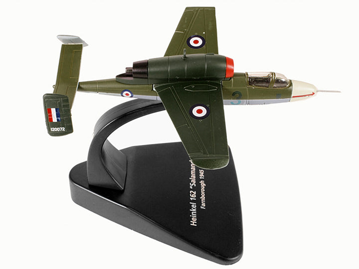 Heinkel 162 "Salamander" Jet Fighter Farnborough England (1945) "Oxford Aviation" Series 1/72 Diecast Model Airplane by Oxford Diecast-1