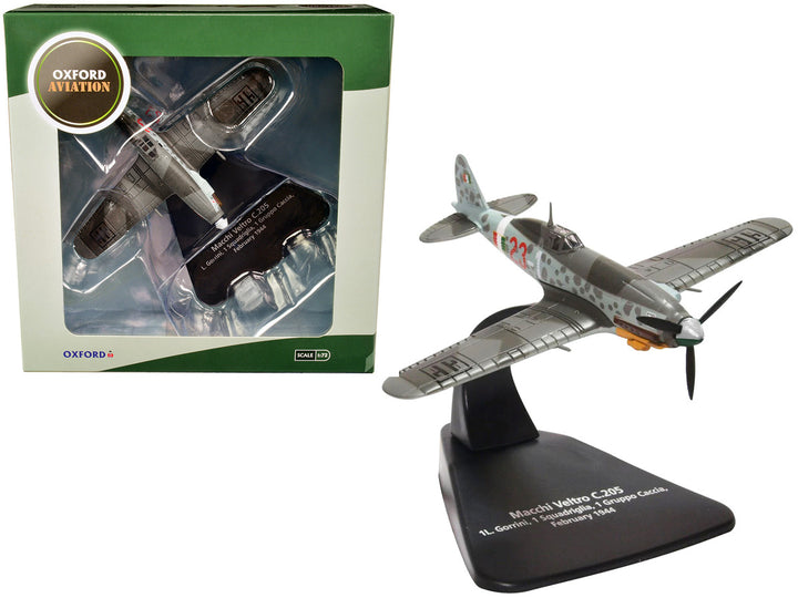 Macchi Veltro C.205 Fighter Aircraft Italy "L. Gorrini 1 Squadriglia 1 Gruppo Caccia" (February 1944) "Oxford Aviation" Series 1/72 Diecast Model Airplane by Oxford Diecast-0