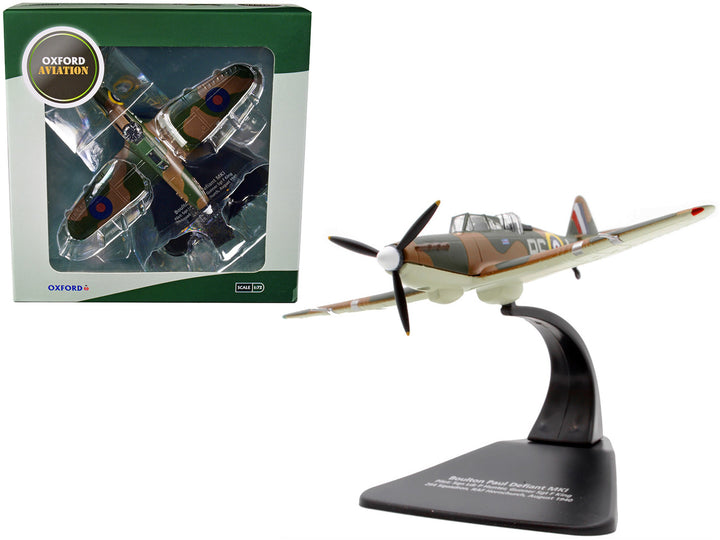 Boulton Paul Defiant MK I Fighter Plane Pilot: Sqn Ldr P Hunter Gunner Sgt F King 264 Squadron RAF Hornchurch (August 1940) "Oxford Aviation" Series 1/72 Diecast Model Airplane by Oxford Diecast-0