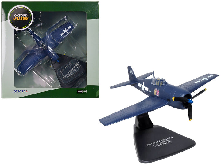 Grumman Hellcat F6F-5 Fighter Aircraft "Lt. Cdr. Willard E. Eder VS-1" (1945) United States Navy "Oxford Aviation" Series 1/72 Diecast Model Airplane by Oxford Diecast-0