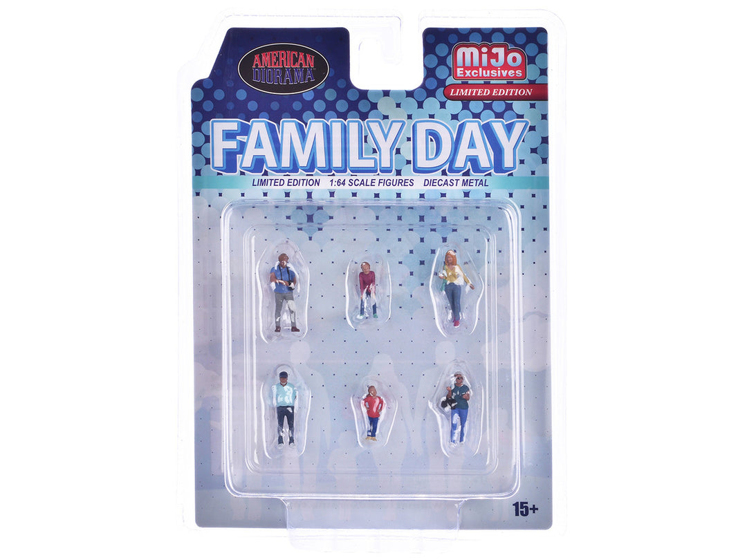 "Family Day" 6 piece Diecast Figure Set Limited Edition for 1/64 Scale Models by American Diorama-2