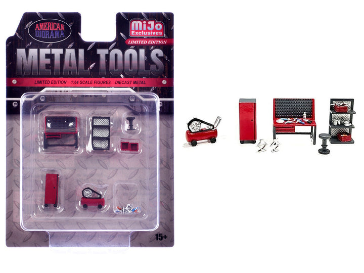 "Metal Tools" Set C of 7 Pieces Limited Edition 1/64 Scale Models by American Diorama-0