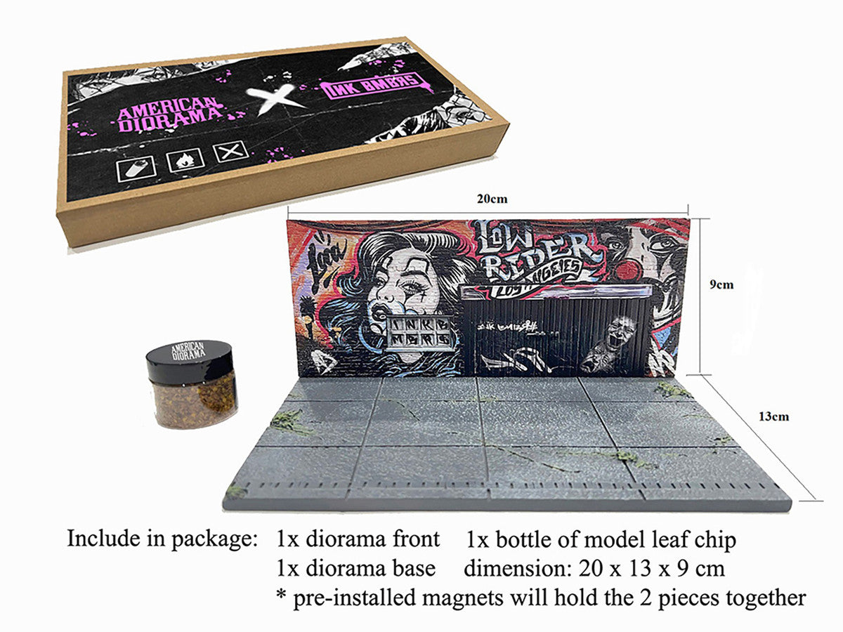 "American Diorama X INK BMBRS - LA Lowrider" Street Art Diorama for 1/64 Scale Models by American Diorama-0