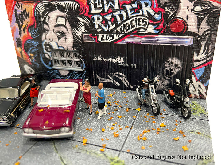 American Diorama LA Lowrider street art display with 1:64 model car