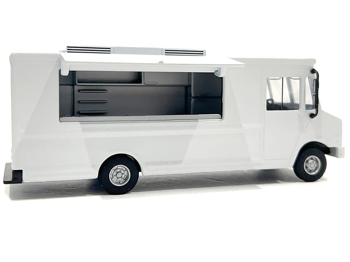 Food Truck Plain White with Graphics 1/64 Diecast Model by American Diorama-2