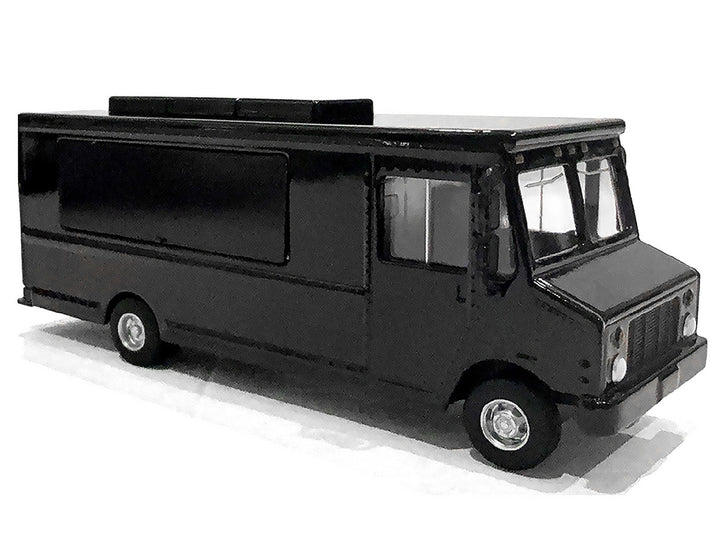 Food Truck Plain Black 1/64 Diecast Model by American Diorama-1