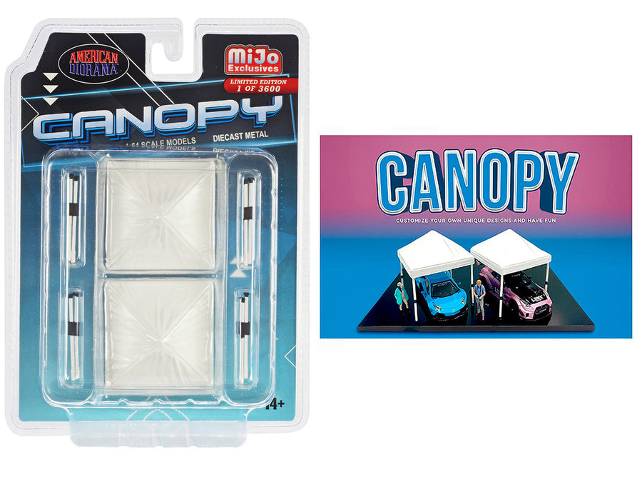 Canopy 2 Piece Set White Limited Edition to 3600 pieces Worldwide  1/64 Scale Models by American Diorama-0