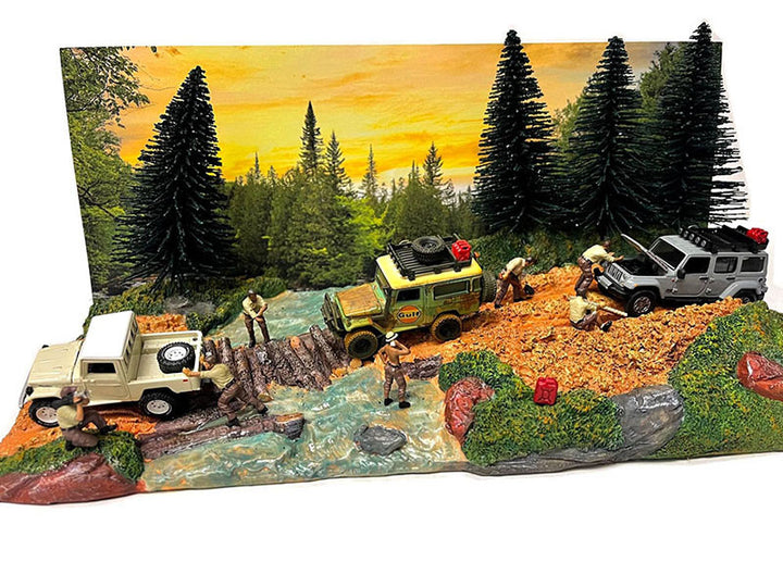 "Overland Off-Road" Diorama with Forest Background for 1/64 Scale Models by American Diorama-1