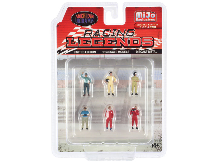 "Racing Legends" 6 piece Diecast Set (6 Driver Figures) Limited Edition to 4800 pieces Worldwide 1/64 Scale Models by American Diorama-0
