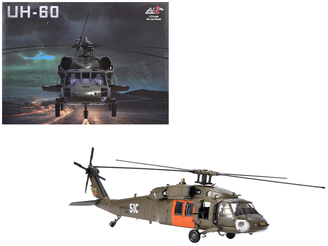 Sikorsky UH-60 Black Hawk Helicopter "51C" United States Army 1/72 Diecast Model by Air Force 1-0