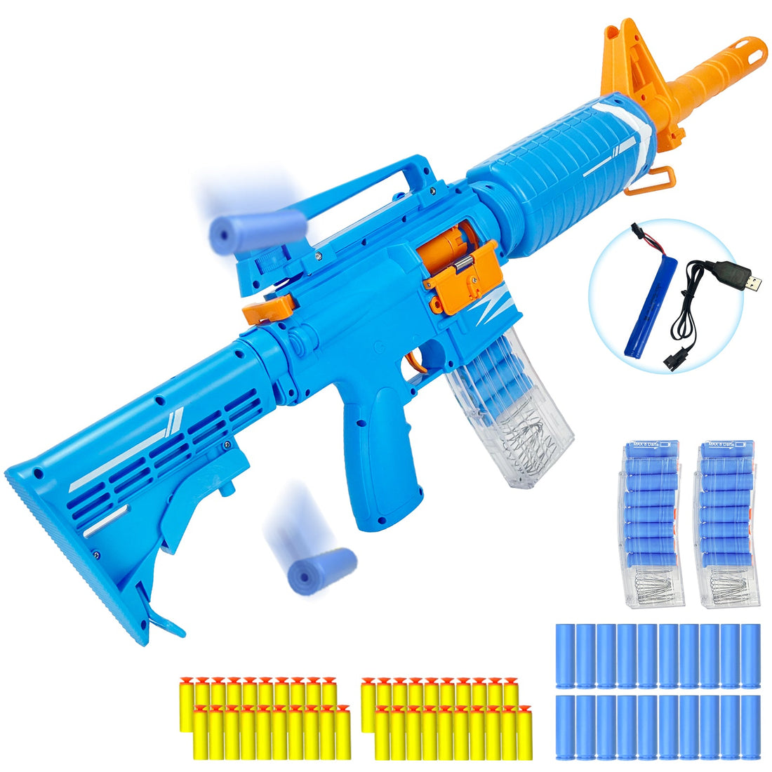 Classic M16 Rifle – Electric Toy Gun with 2 Shooting Modes and 40 Suction Cup Softball Projectiles