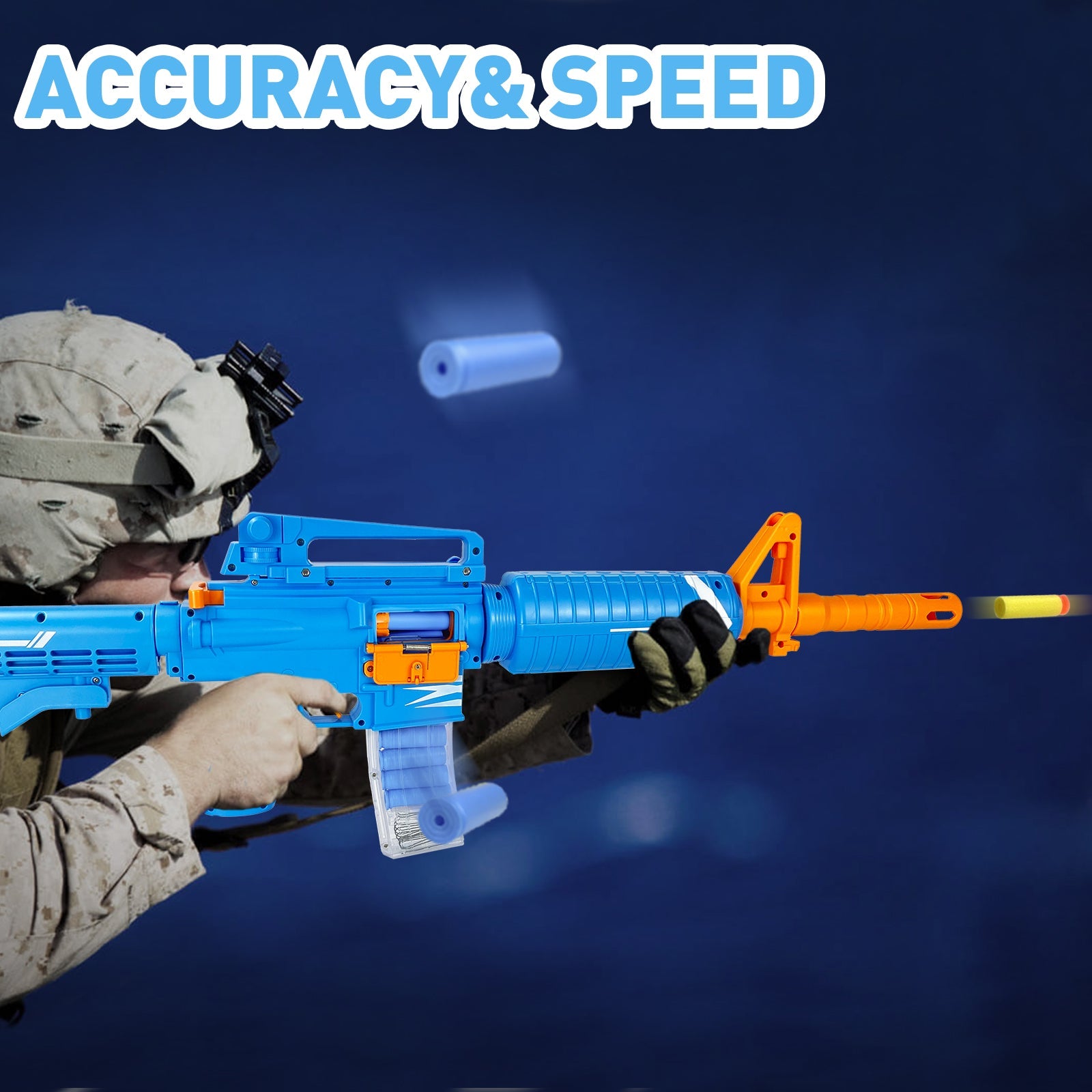 Classic M16 Rifle – Electric Toy Gun with 2 Shooting Modes and 40 Suction Cup Softball Projectiles 7