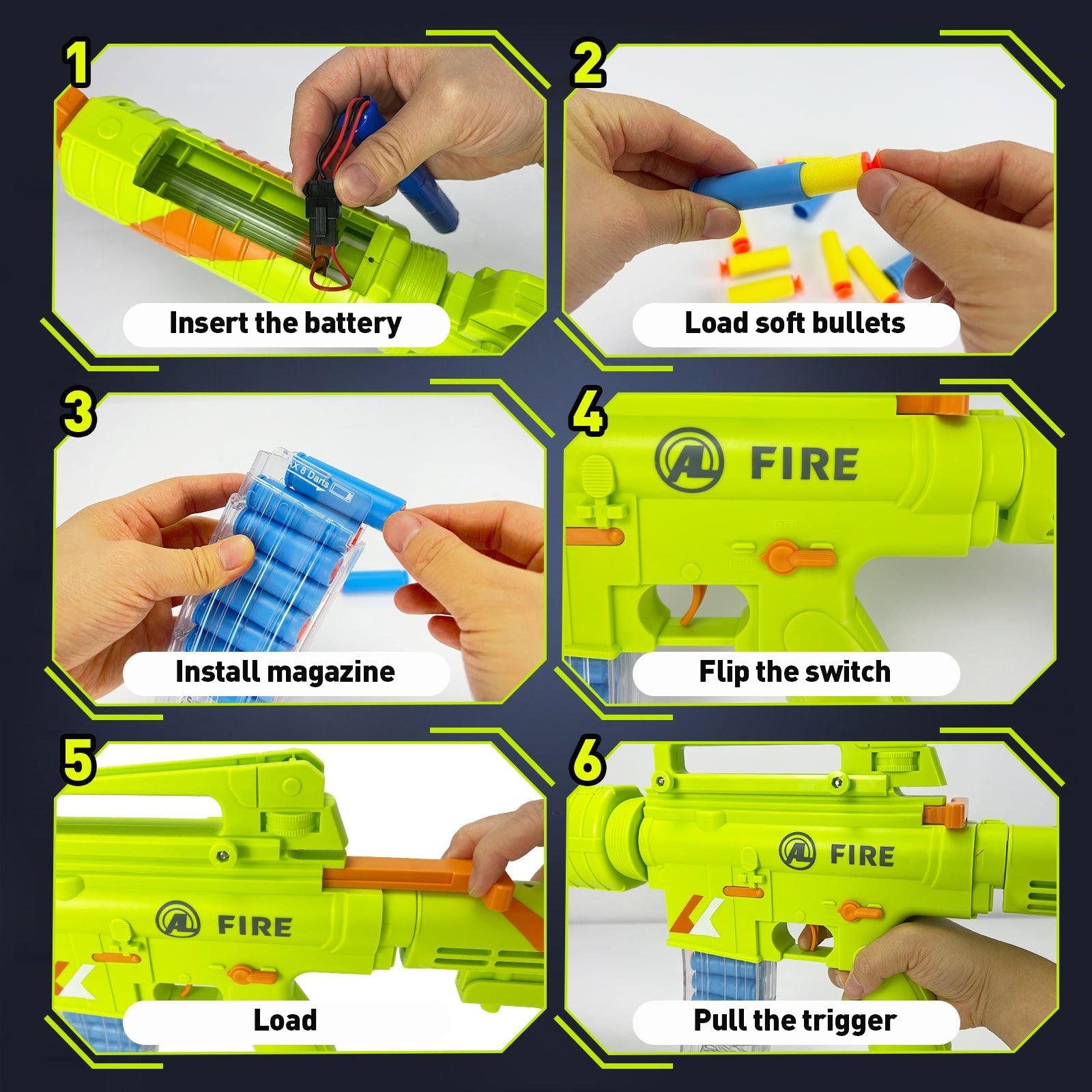 Classic M16 Rifle – Electric Toy Gun with 2 Shooting Modes and 40 Suction Cup Softball Projectiles 10
