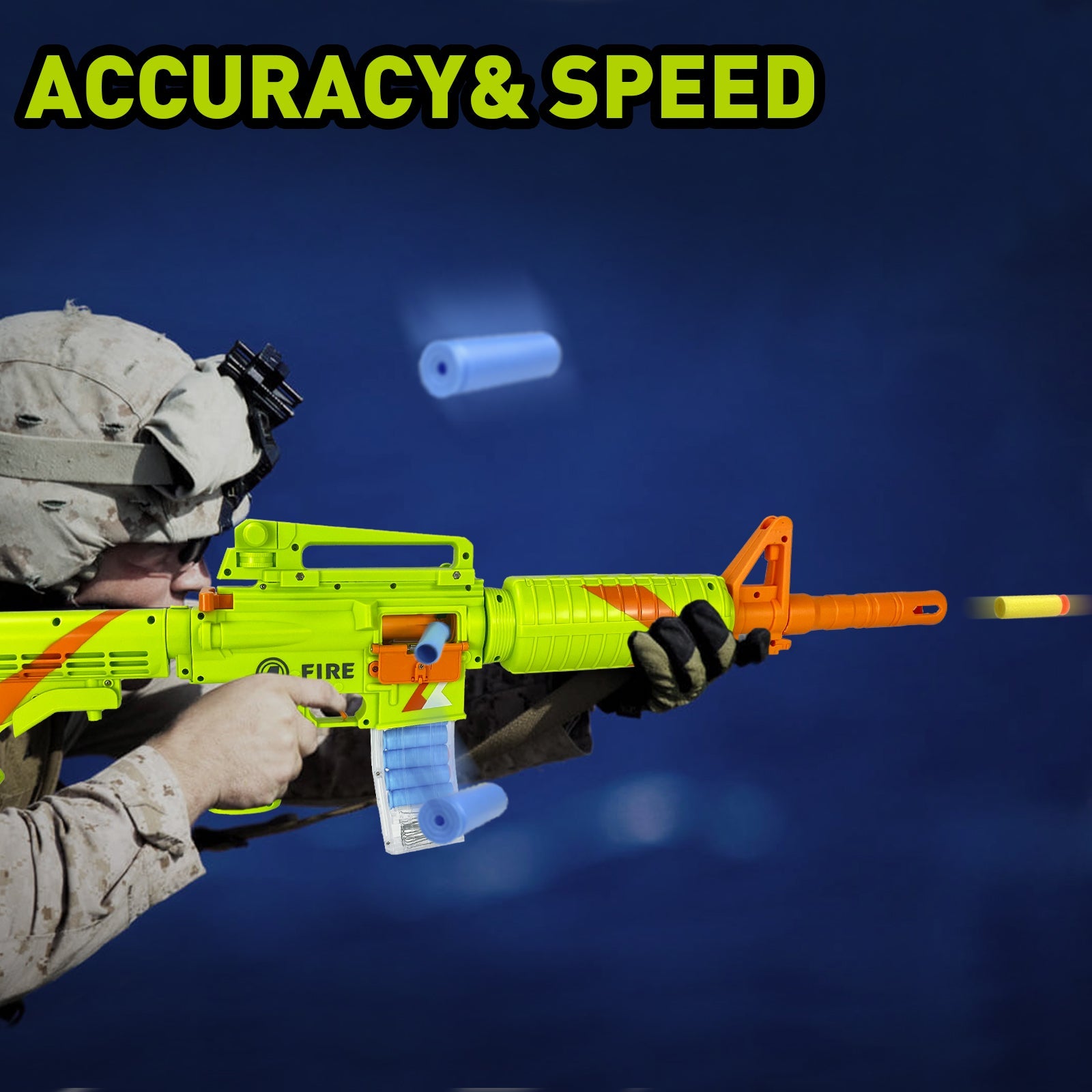 Classic M16 Rifle – Electric Toy Gun with 2 Shooting Modes and 40 Suction Cup Softball Projectiles 13