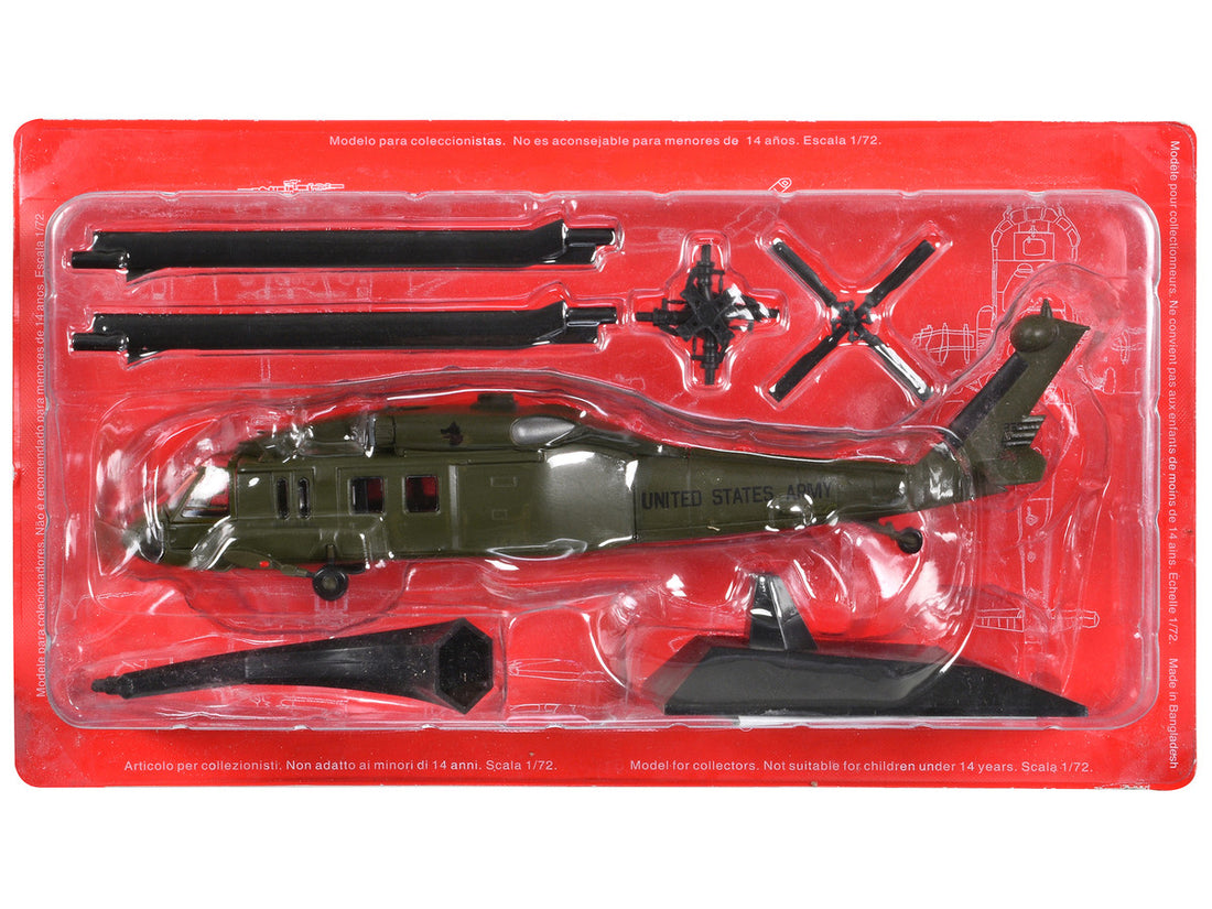 Sikorsky UH-60A Black Hawk Helicopter "United States Army" Olive Drab 1/72 Diecast Model by Altaya-1