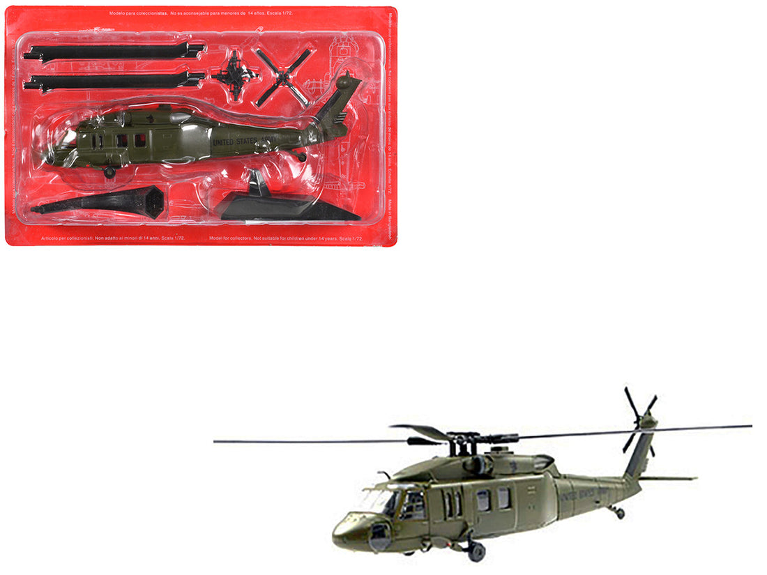 Sikorsky UH-60A Black Hawk Helicopter "United States Army" Olive Drab 1/72 Diecast Model by Altaya-2