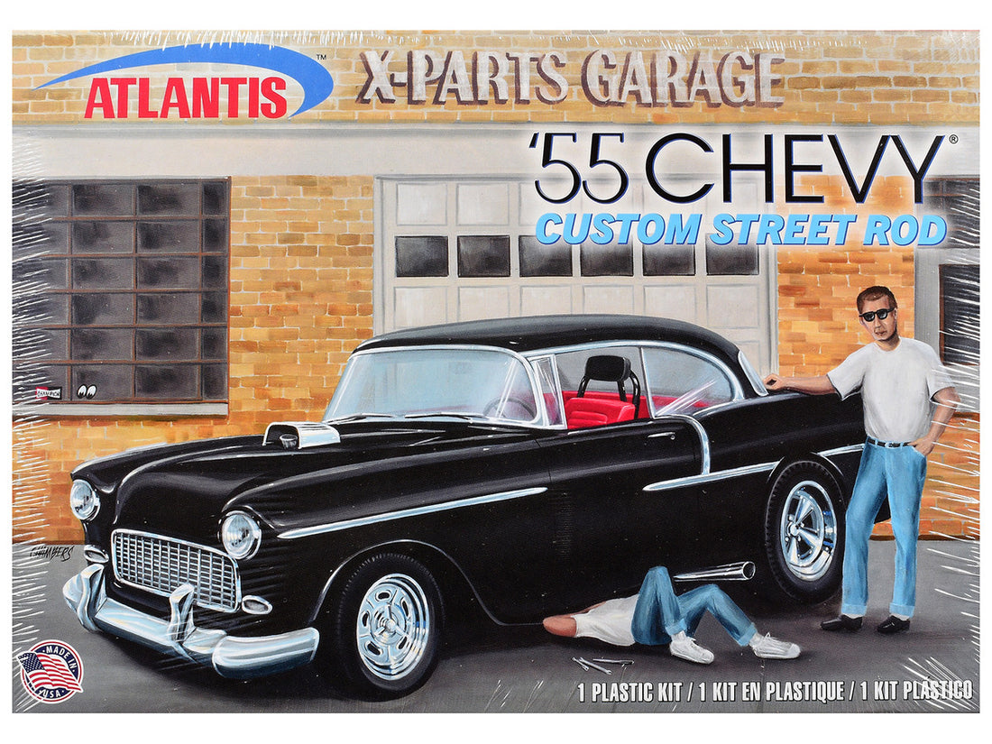 Skill 3 Model Kit 1955 Chevrolet Custom Street Rod "X-Parts Garage" 1/25 Scale Model by Atlantis-0
