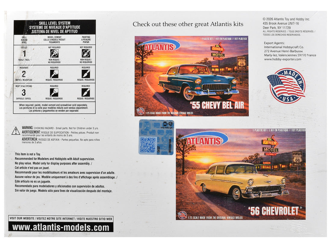 Skill 3 Model Kit 1955 Chevrolet Custom Street Rod "X-Parts Garage" 1/25 Scale Model by Atlantis-4
