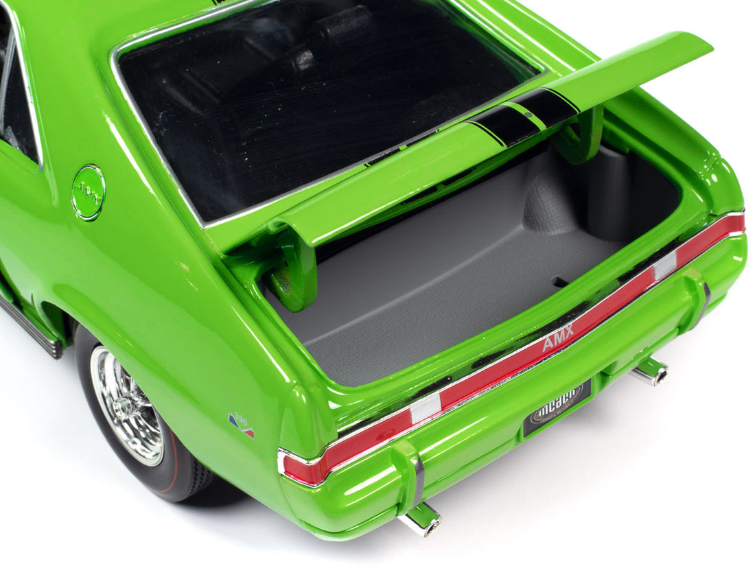 1969 AMC AMX Big Bad Lime Green with Black Stripes "Muscle Car & Corvette Nationals" (MCACN) "American Muscle" Series 1/18 Diecast Model Car by Auto World-4