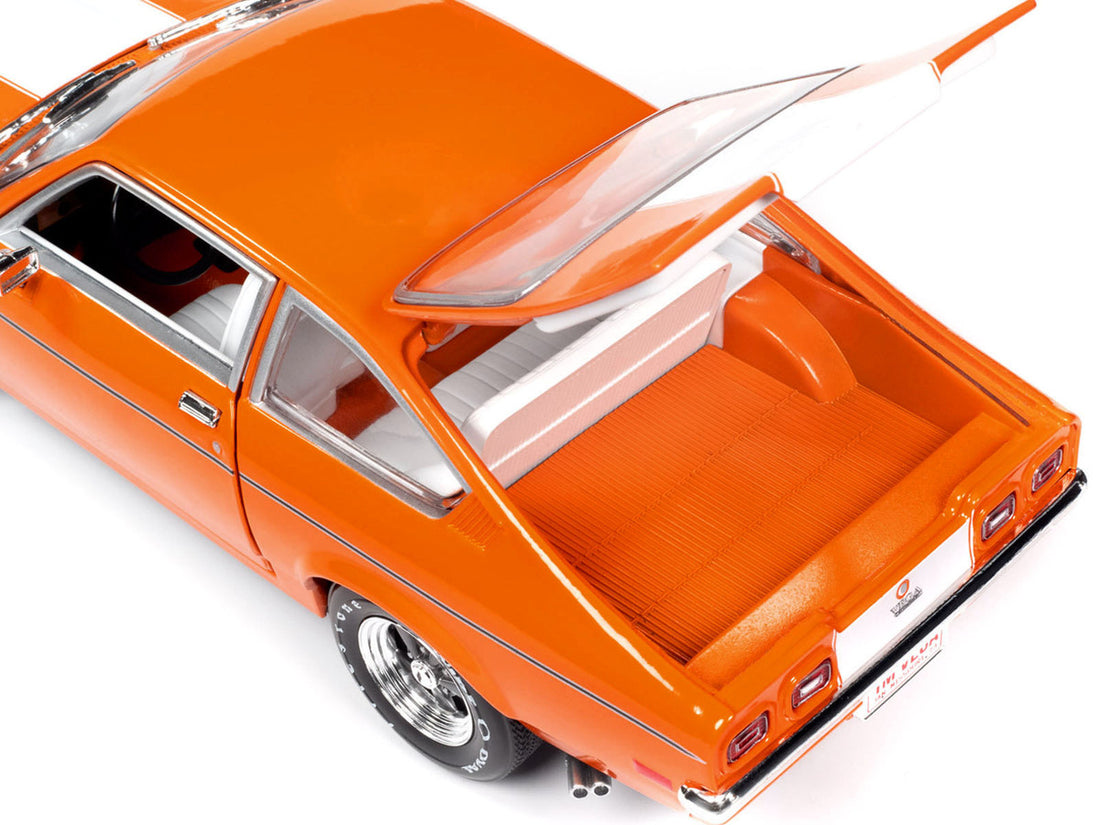 1973 Chevrolet Vega GT Bright Orange with White Stripes and Interior "Class of 1973" "American Muscle" Series 1/18 Diecast Model Car by Auto World-2