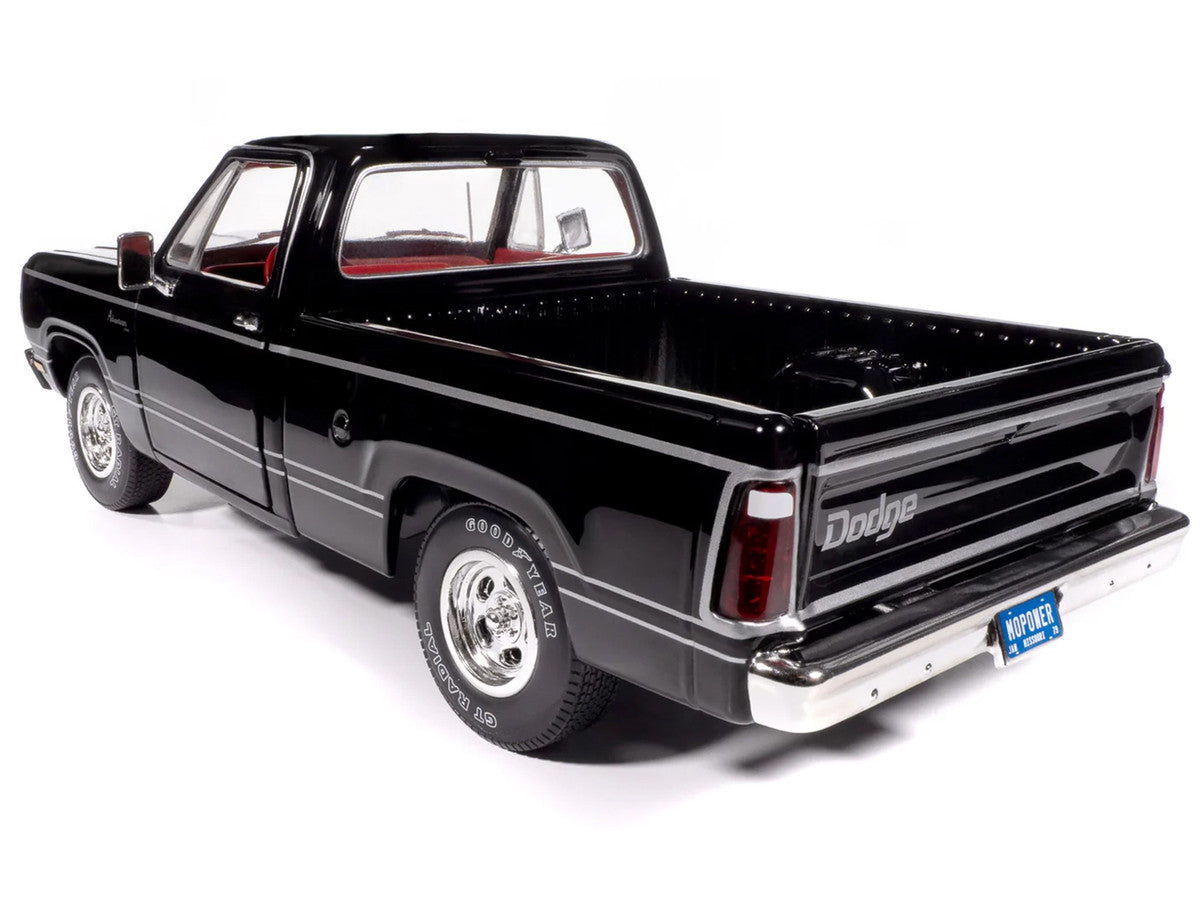1979 Dodge Adventurer Sweptline Pickup Truck Black with Red Interior "American Muscle" Series 1/18 Diecast Model Car by Auto World-0