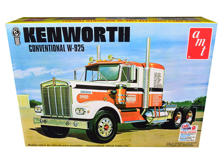 Skill 3 Model Kit Kenworth Conventional W-925 Tractor 1/25 Scale Model by AMT-0