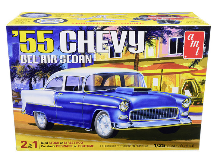 Skill 2 Model Kit 1955 Chevrolet Bel Air Sedan 2-in-1 Kit 1/25 Scale Model by AMT-0