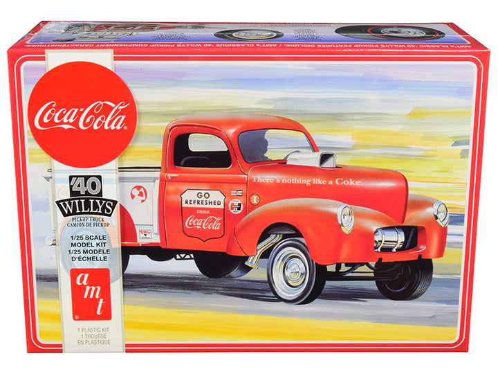 Skill 3 Model Kit 1940 Willys Gasser Pickup Truck "Coca-Cola" 1/25 Scale Model by AMT-0