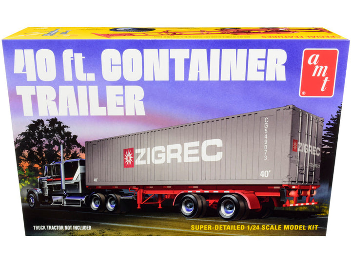 Skill 3 Model Kit 40' Container Trailer 1/24 Scale Model by AMT-0