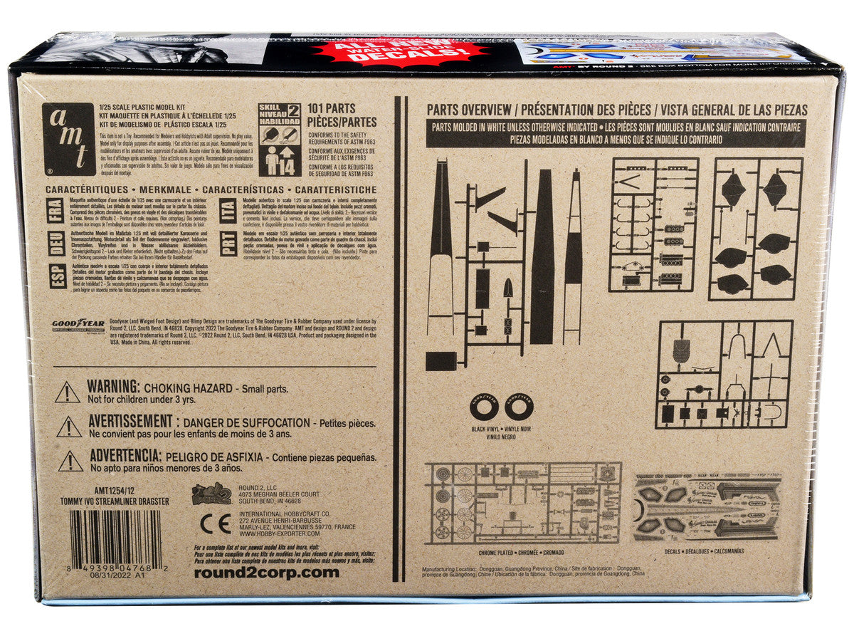 Skill 2 Model Kit Tommy Ivo Streamliner Dragster 1/25 Scale Model by AMT-3