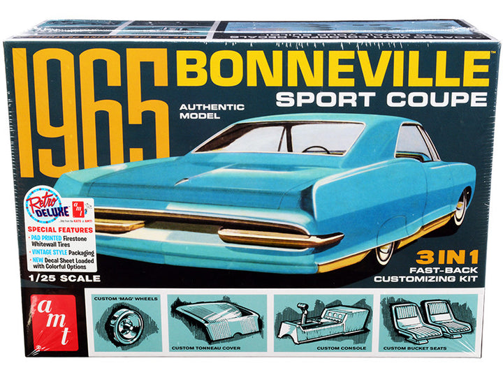 Skill 2 Model Kit 1965 Pontiac Bonneville Sport Coupe 3-in-1 Kit 1/25 Scale Model by AMT-0