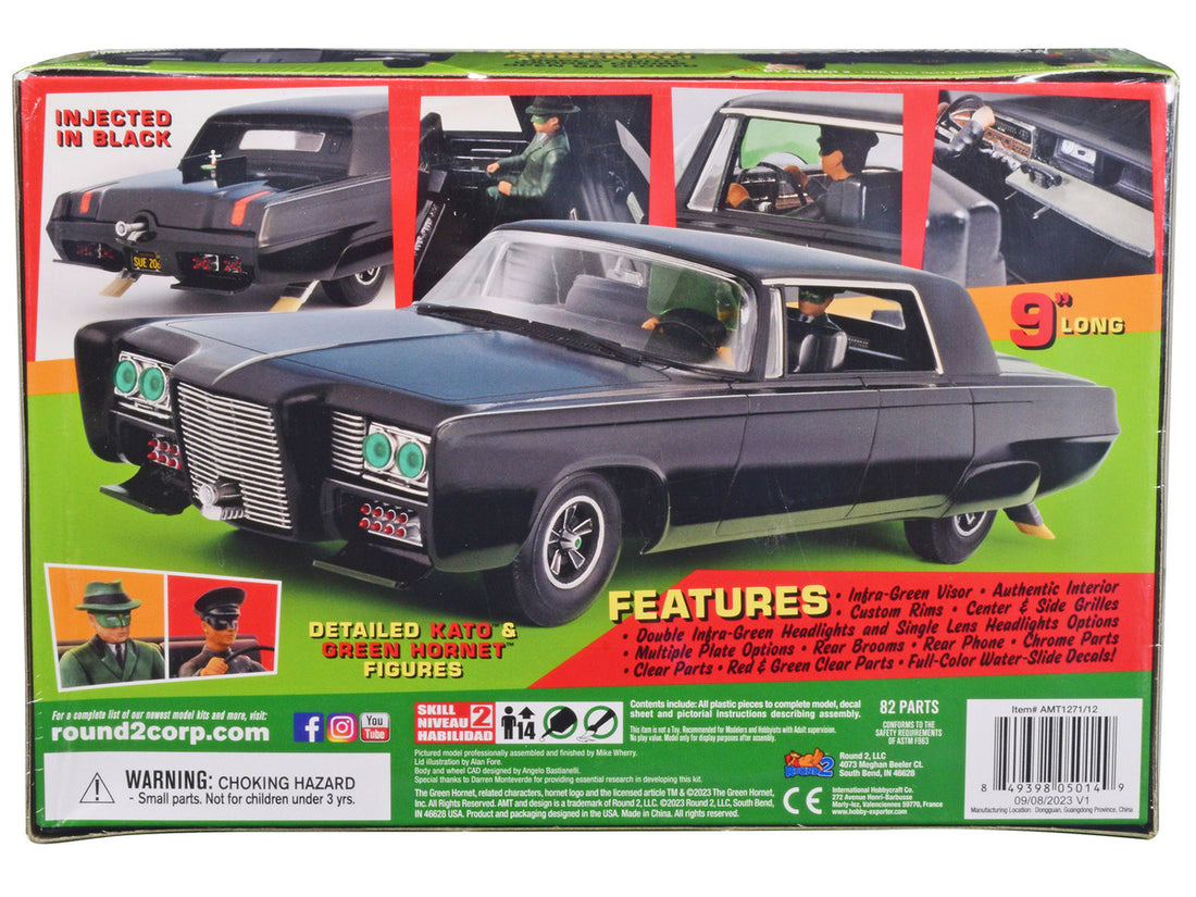 Skill 2 Model Kit Black Beauty "The Green Hornet" (1966–1967) TV Series with Green Hornet and Kato Figures 1/25 Scale Model by AMT-3